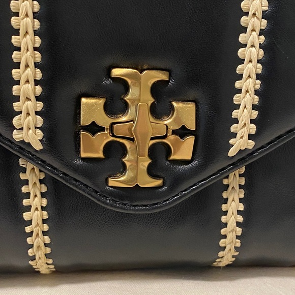 Tory Burch Kira Small Raffia Stripe Satchel - Picture 15 of 16